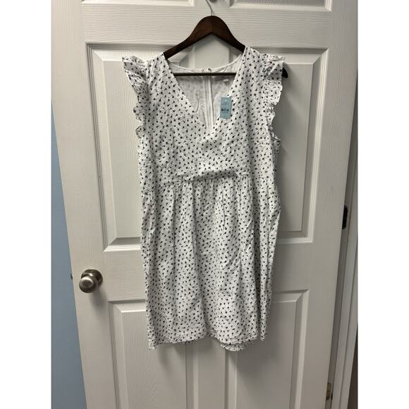 NWT Black & White Faux Wrap Dress 12P - Picture 1 of 7